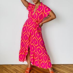 Italian Pink & Orange Summer Dress